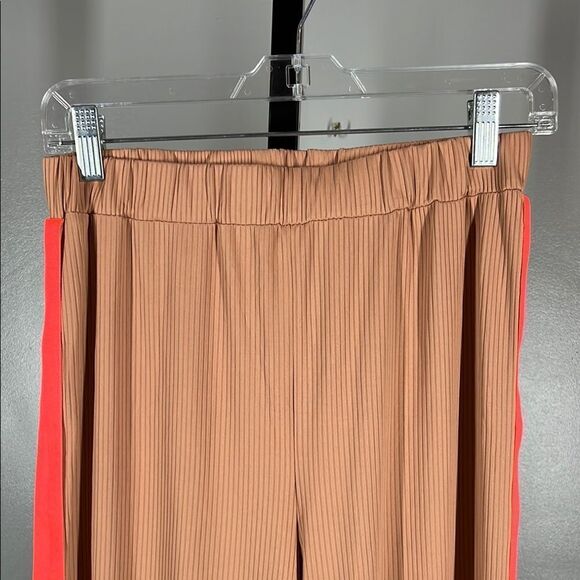 Vivi Stylish Tan Pants with Neon Pink Stripes - Picture 4 of 5